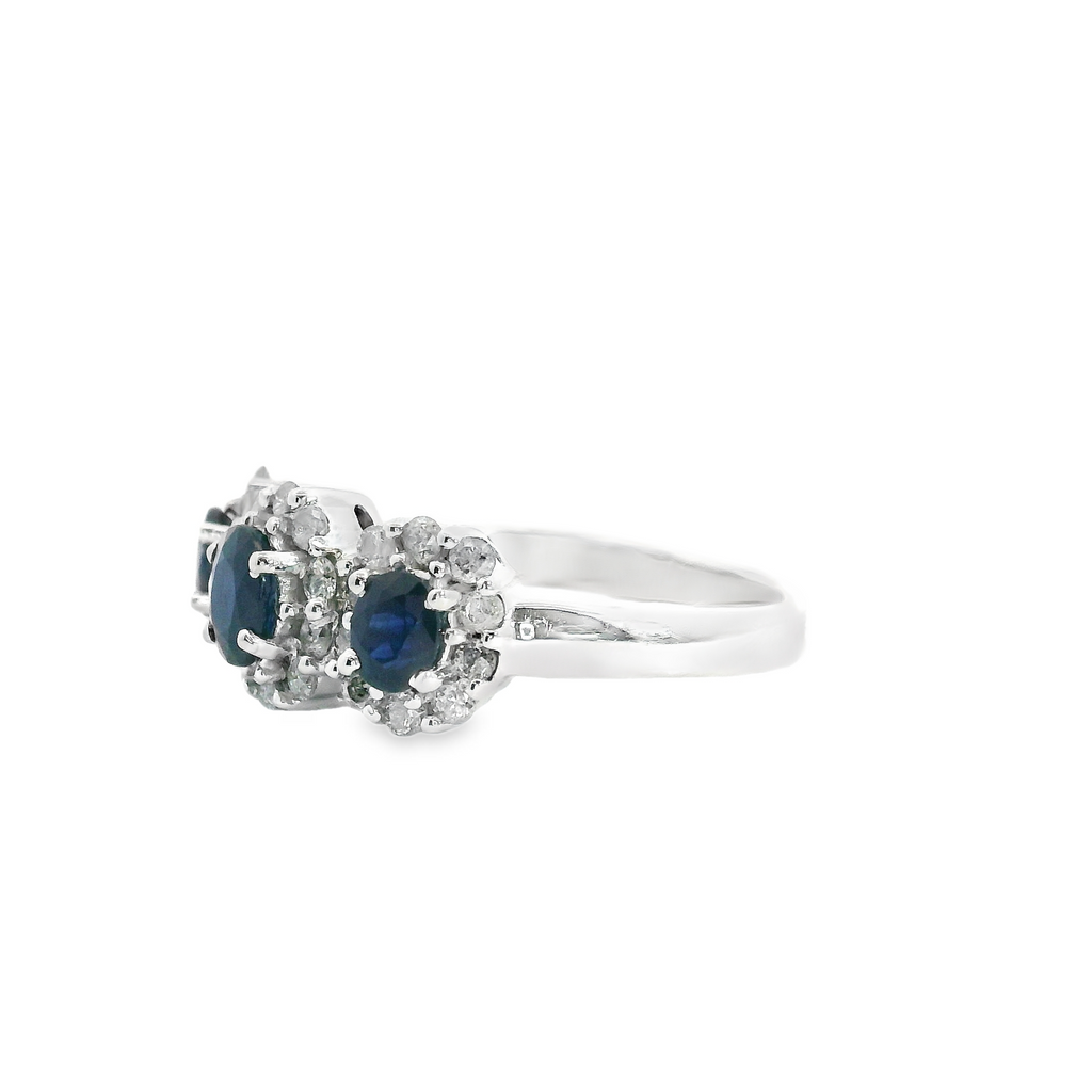 14K WG Sapphire & Diamond Ring