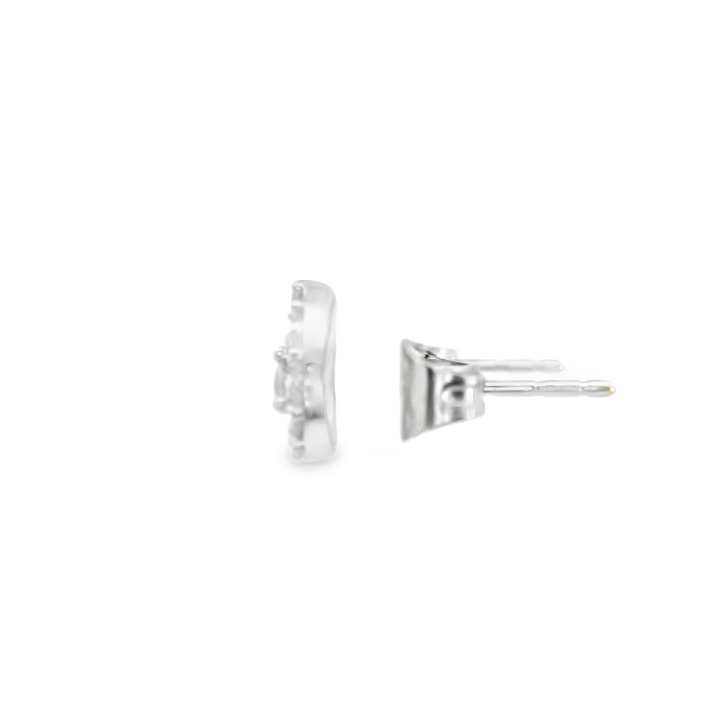 10K WG Pear Shape Stud Earrings