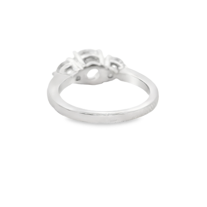 14K WG 3 Stone CZ Ring Size 6.