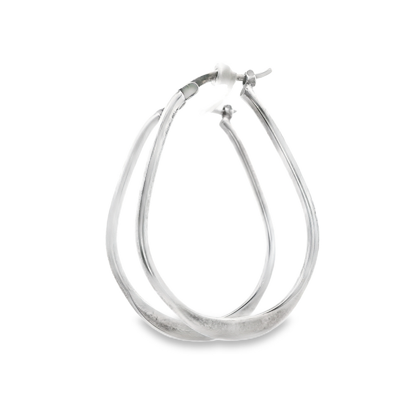 Sterling Silver Oval Hoop Earrings
