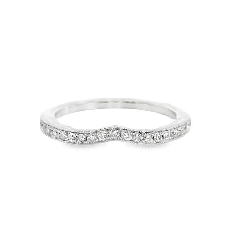 14K WG CURVED DIAMOND BAND