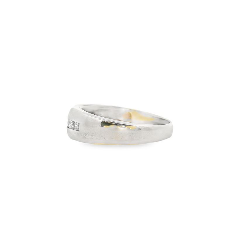 14K WG Mens Diamond Wedding Band