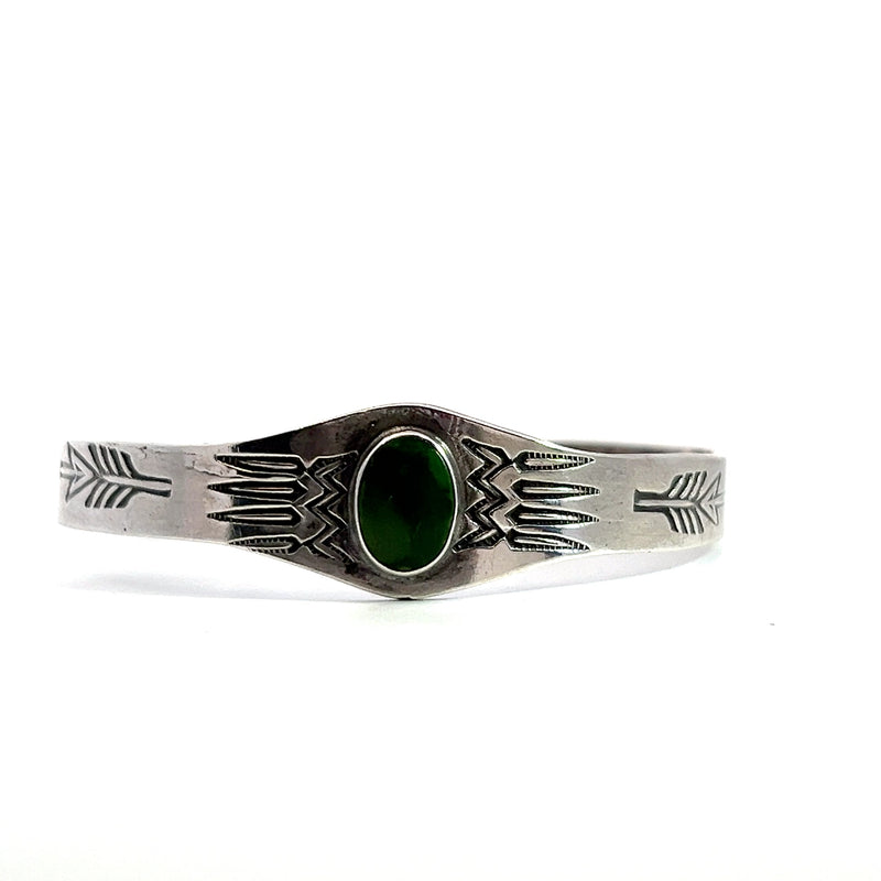 Sterling Silver Jade Cuff Bracelet