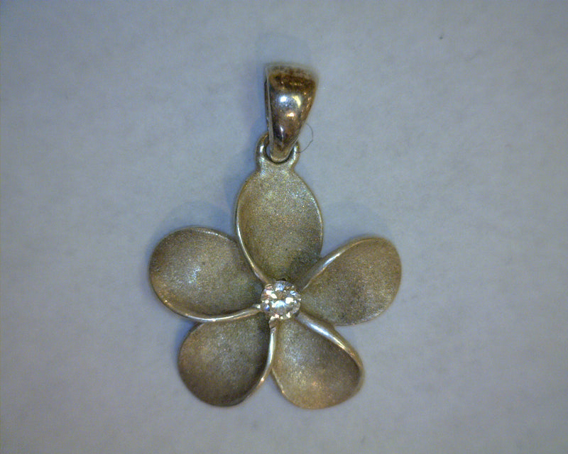 STERLING SILVER & CZ FLOWER PE