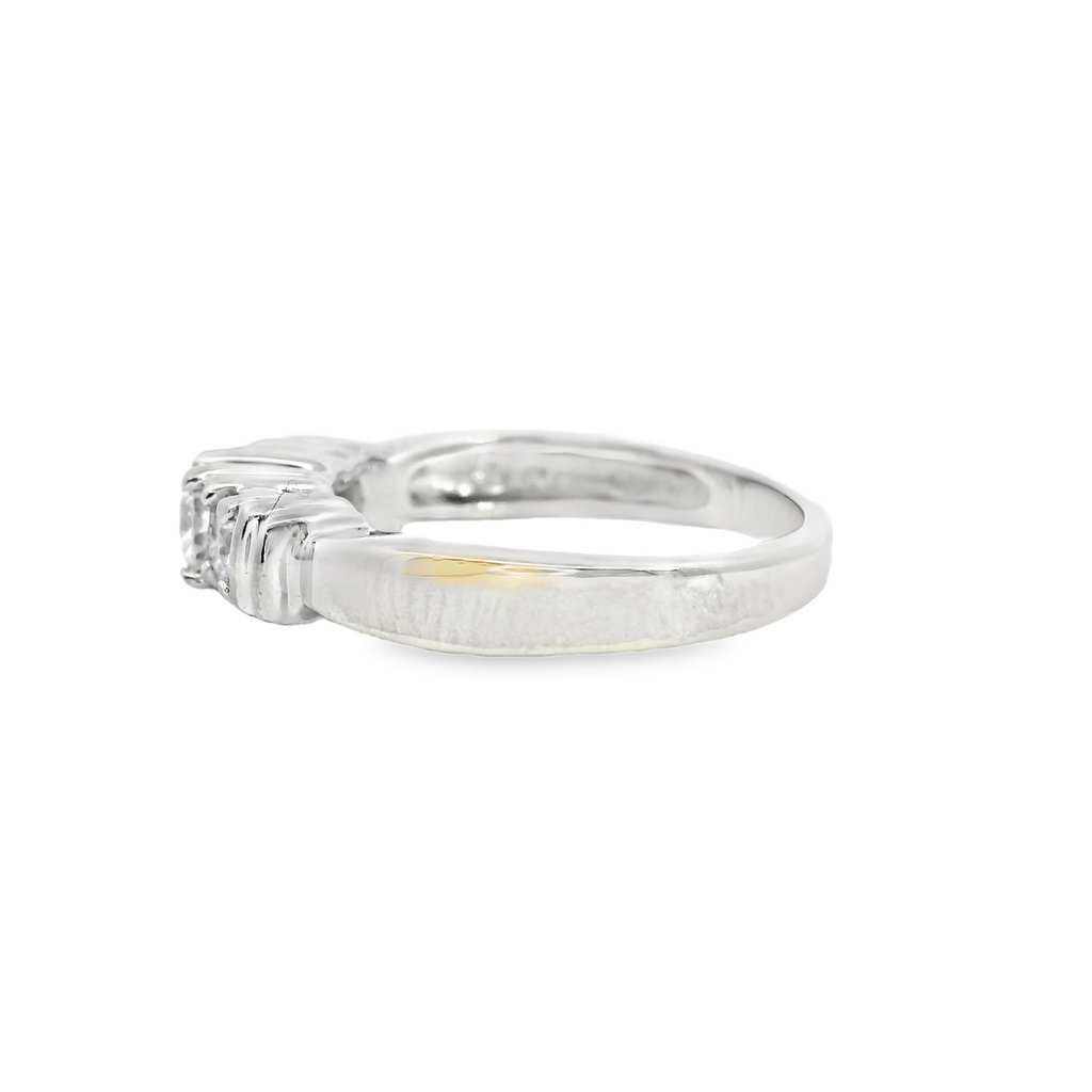 14K WG 3 Stone Diamond Ring