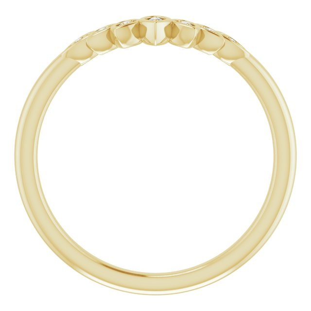 14K YG Curved Diamond Band