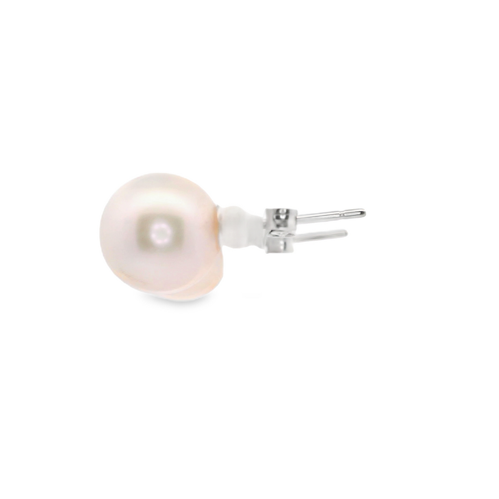 14K WG AKOYA PEARL STUD EARRINGS 7.5-8.0 MM