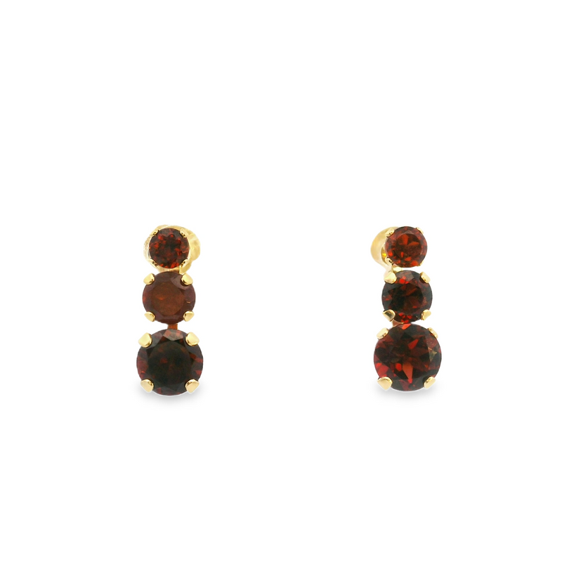 14K YG Garnet Earrings