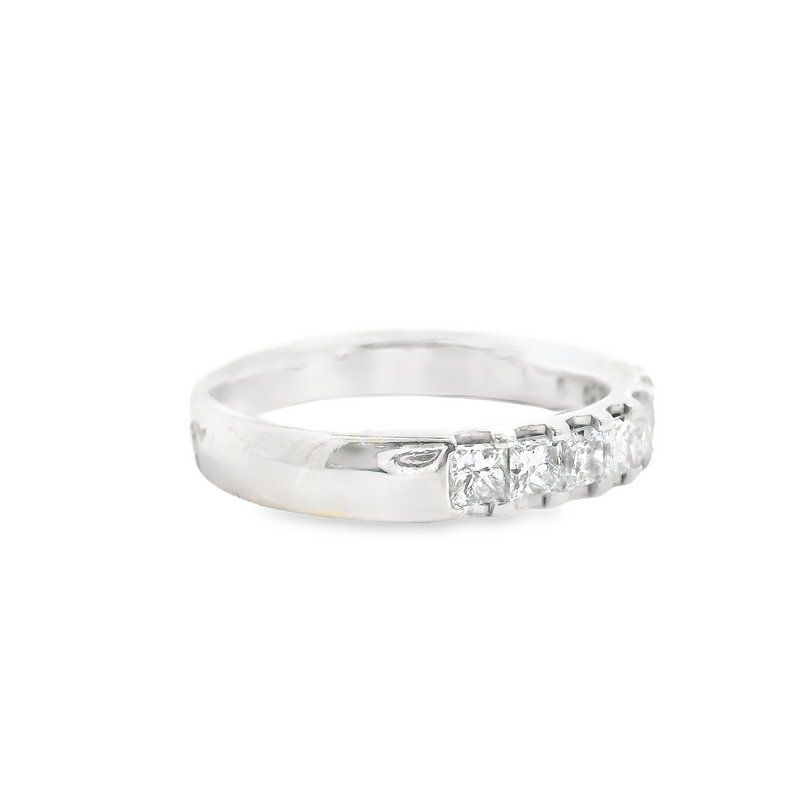 14K WG Princess Cut Diamond Band