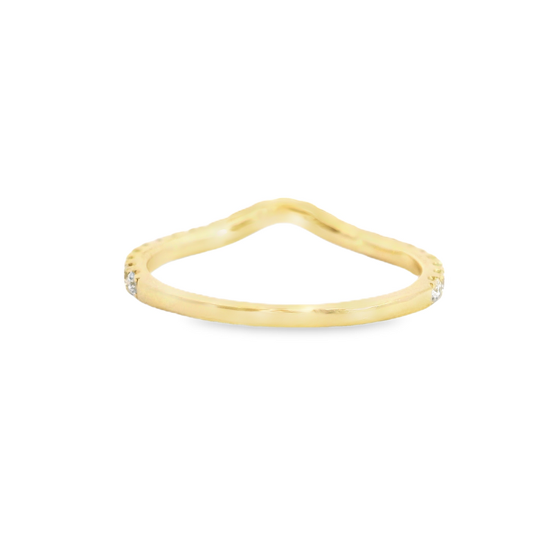 14K YG Curved Diamond Band 0.31 CT TW