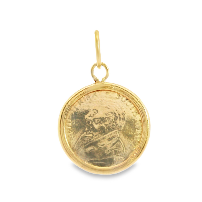 14K YG Krugerrand Coin Replica Pendant