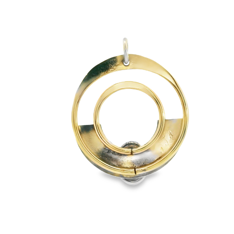Sterling Sliver & Yellow Gold Garnet Pendant
