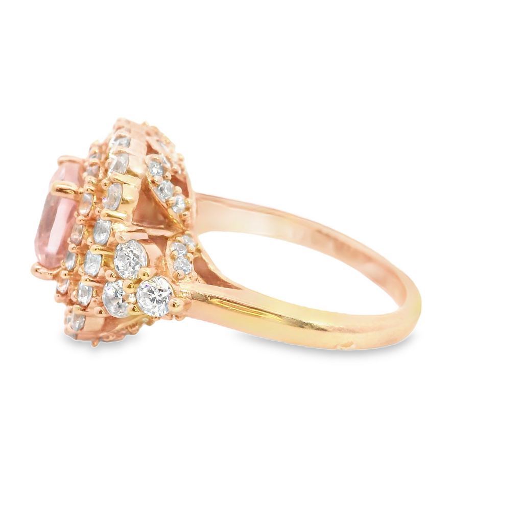 Rose Gold Plated Sterling Silver CZ Ring