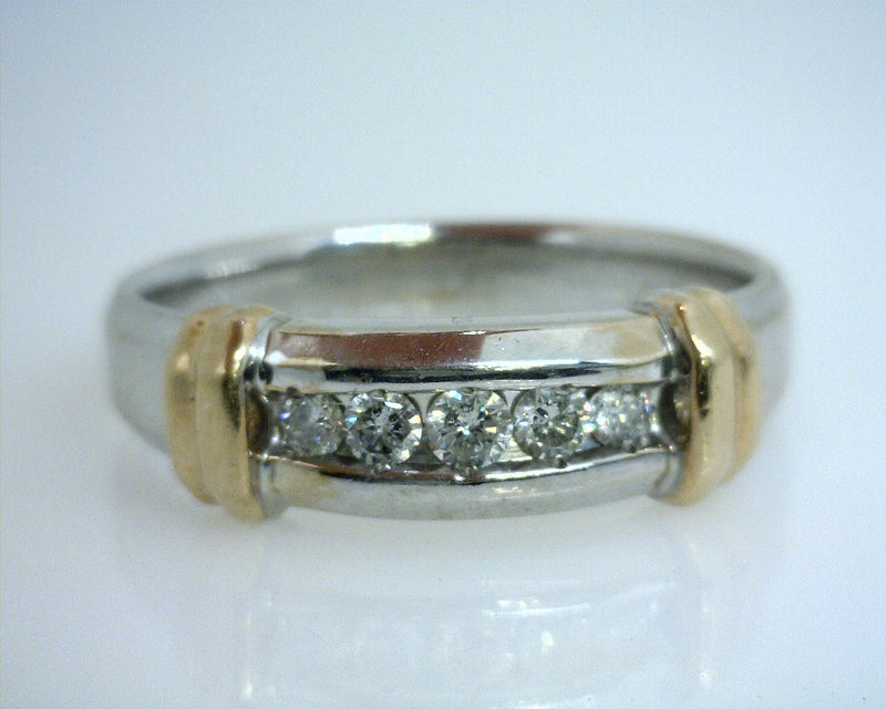 14K TT DIAMOND BAND