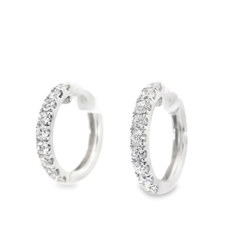 Sterling Silver LAB GROWN DIAMOND Hoop Earrings