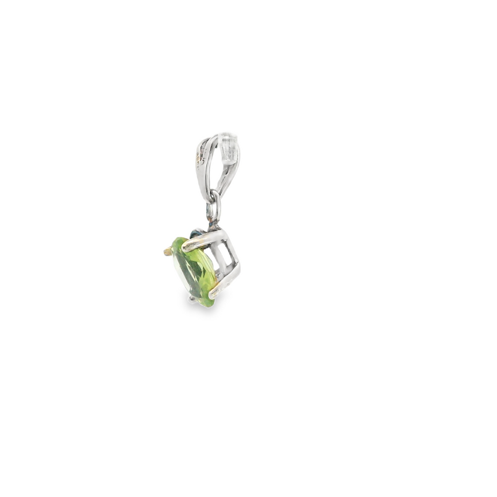 Sterling Silver Peridot Solitaire Pendant