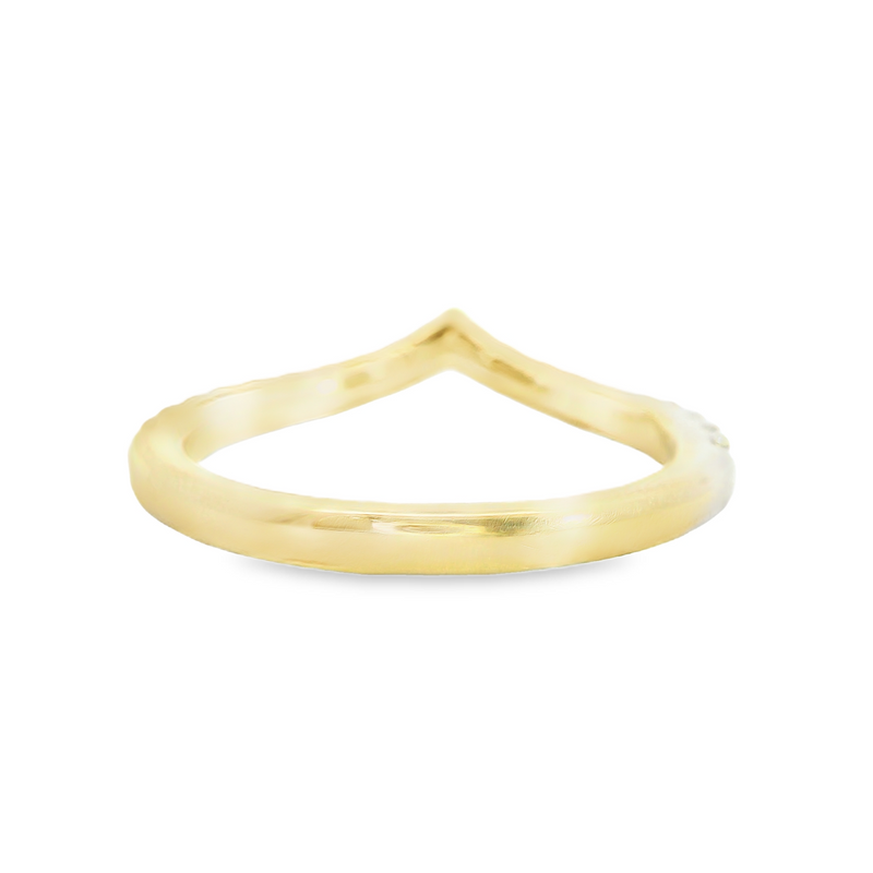 14K YG Curved Diamond Band