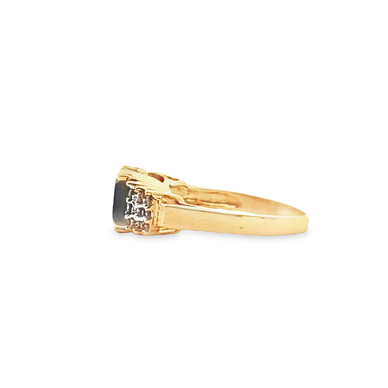 14K YG Levian Sapphire & Diamond Ring