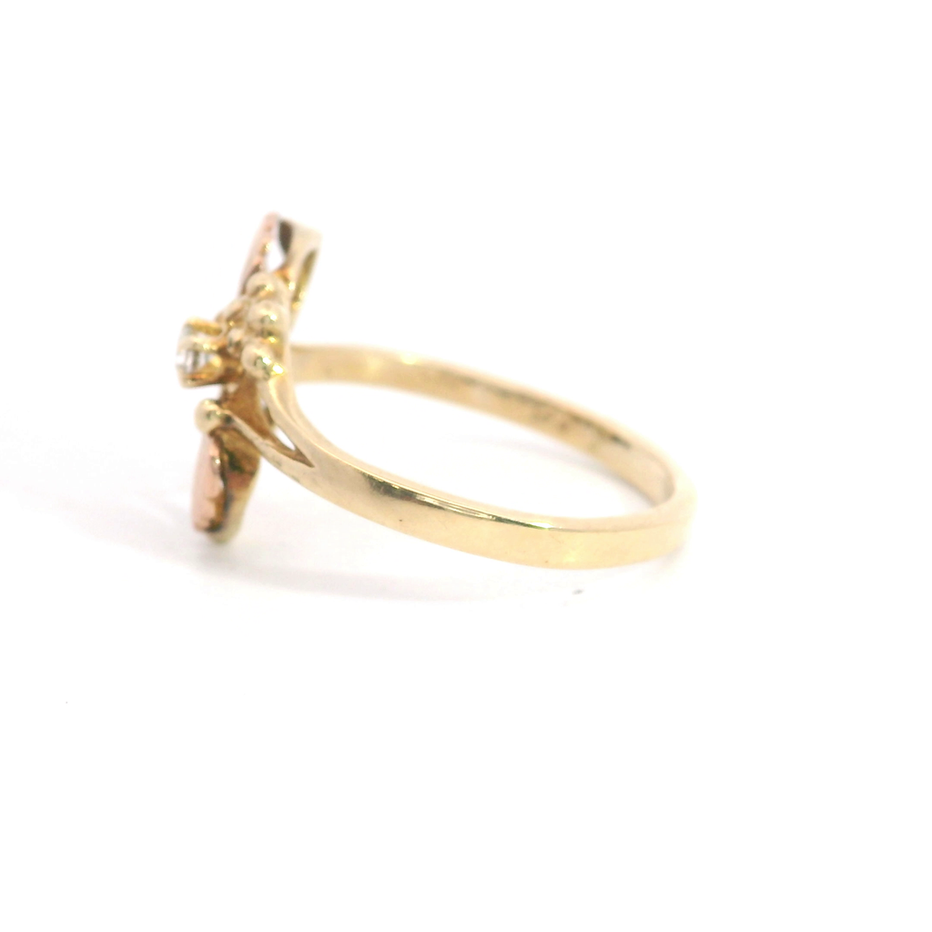 14K Tri Color Diamond Ring