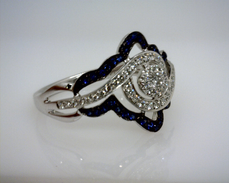 14K WG SAPPHIRE/DIAMOND RING