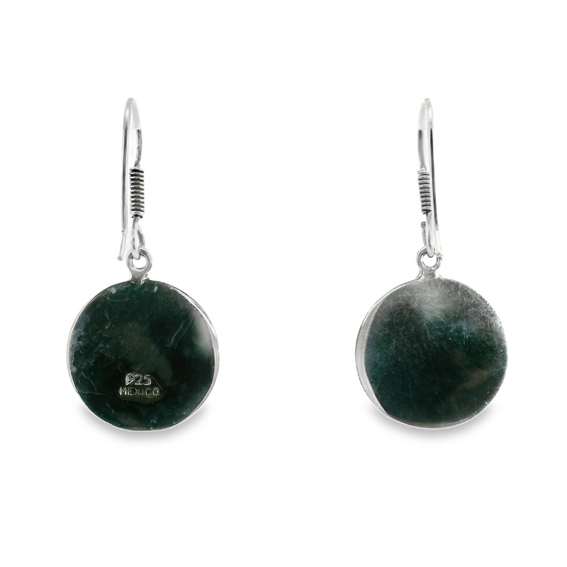 Sterling Silver Mayan Earrings with Opal Inlay