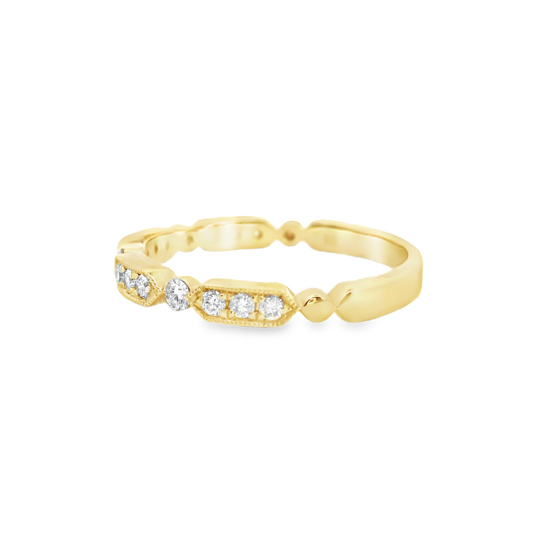 14K YG Diamond Band