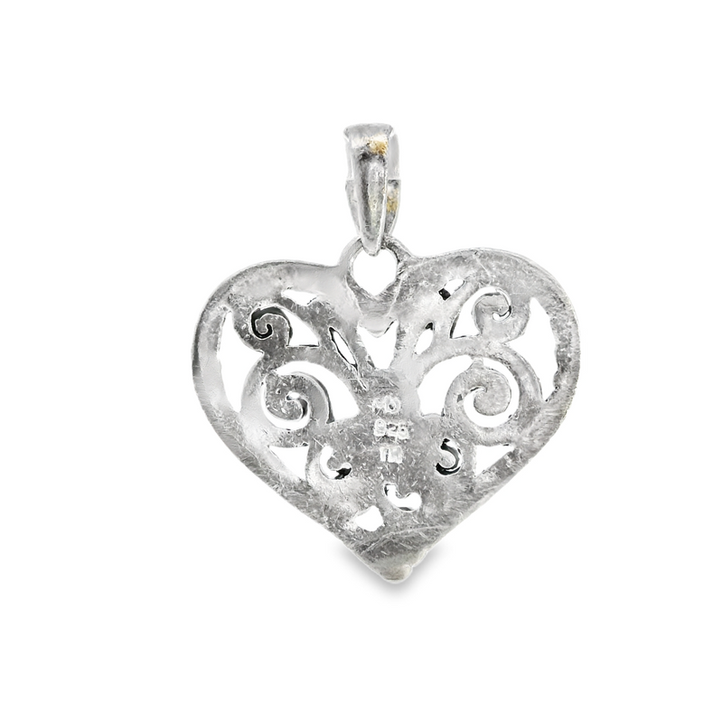 Sterling Silver Open Design Heart Charm