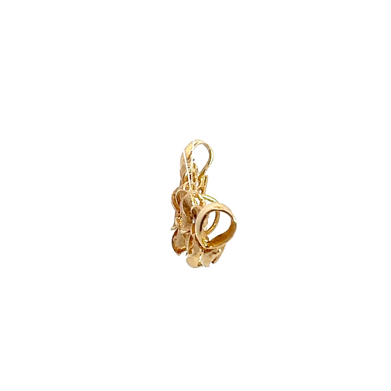 14K YG Fancy Flower Diamond Pendant