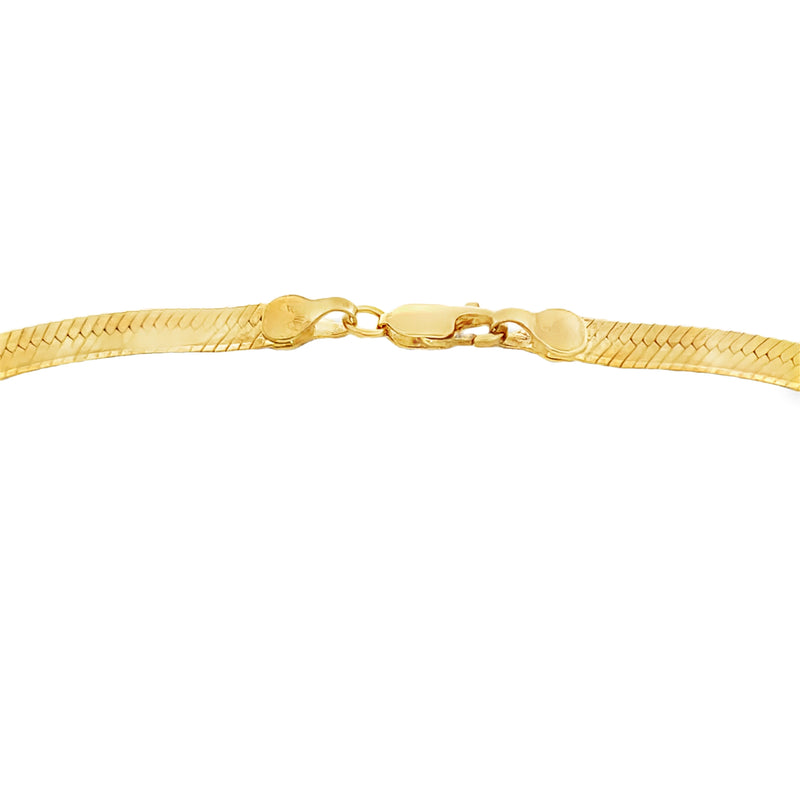 Gold Plated Sterling Silver Herringbone Chain 20" 8.0MM