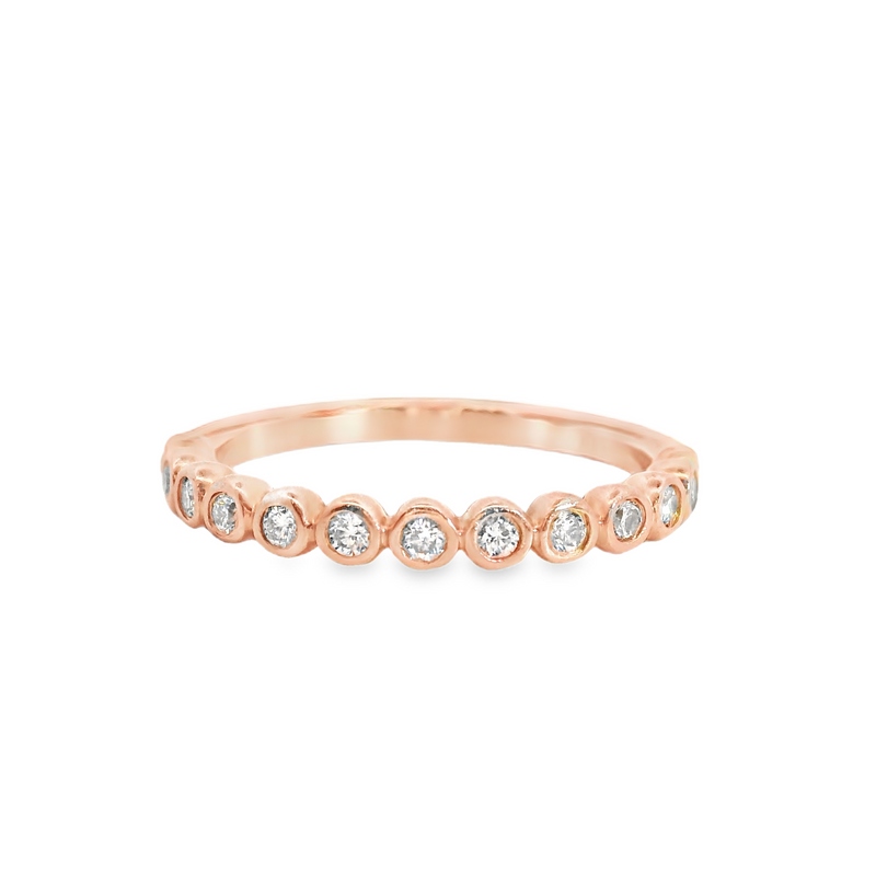14K RG Bezel Set Diamond Band