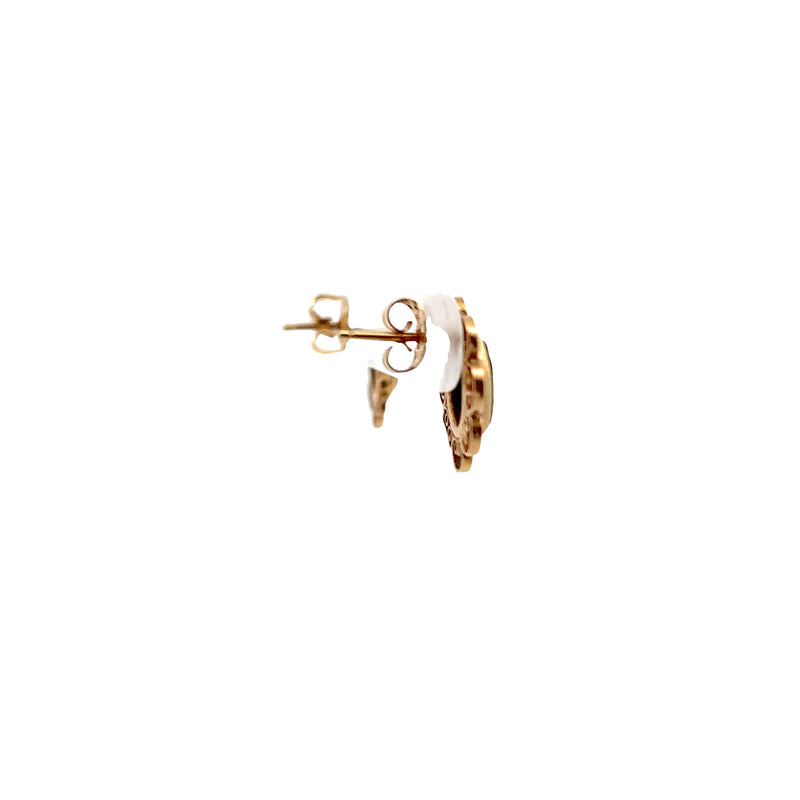 14K YG Nephrite Earrings