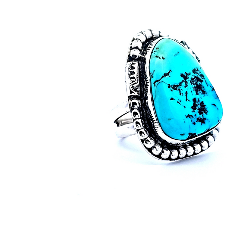 Sterling Silver Turquoise Ring Size 10.5