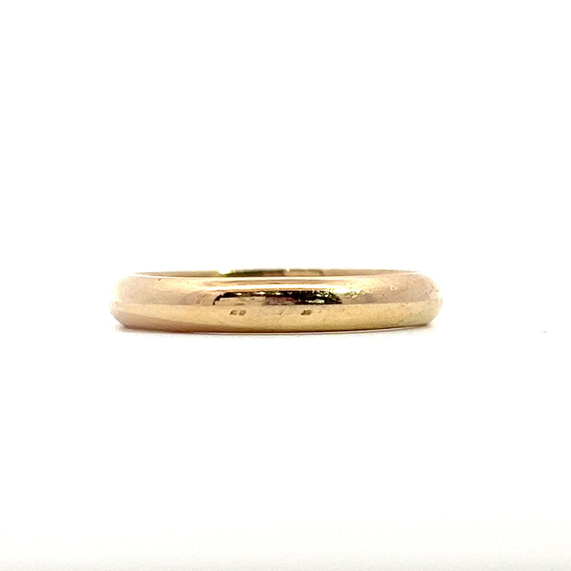 14K YG Half Round Wedding Band