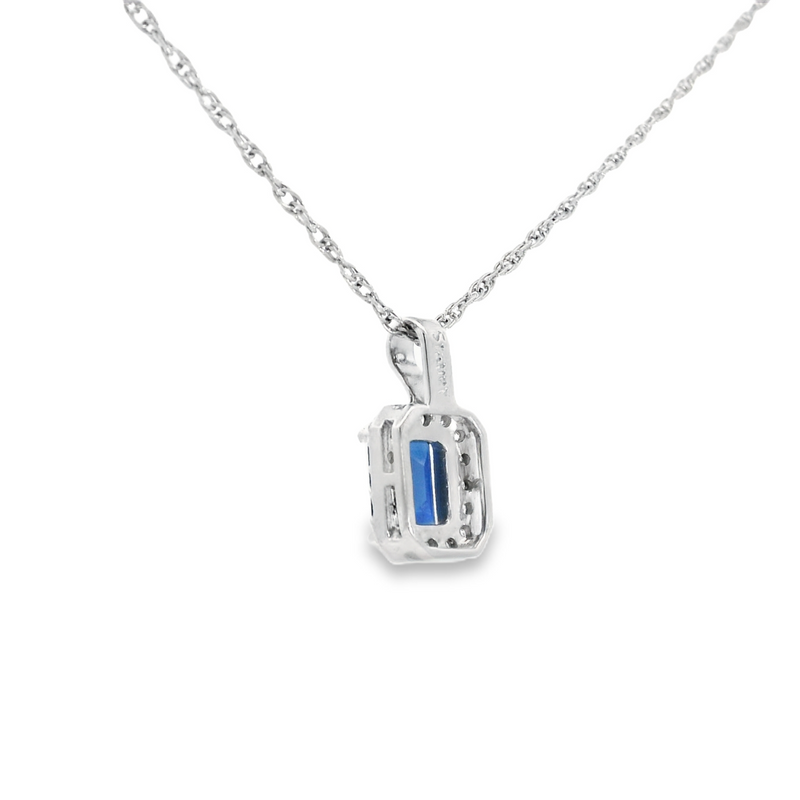 Sterling Silver Lab Grown Sapphire Pendant