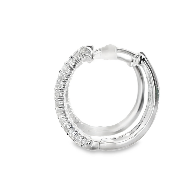 18K WG Diamond Hoop Earrings