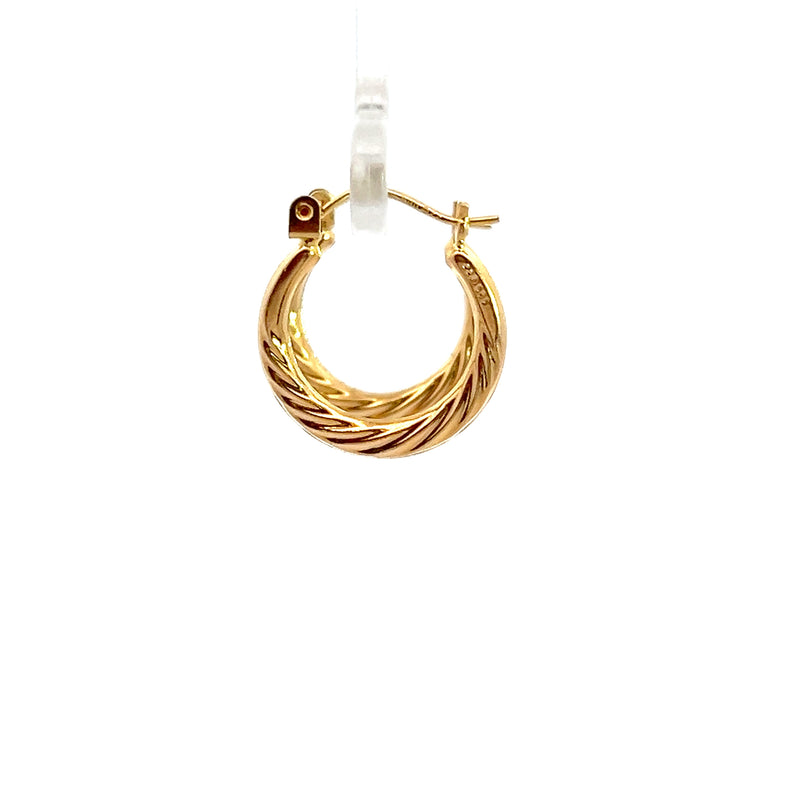 14K YG Twisted Hoop Earrings