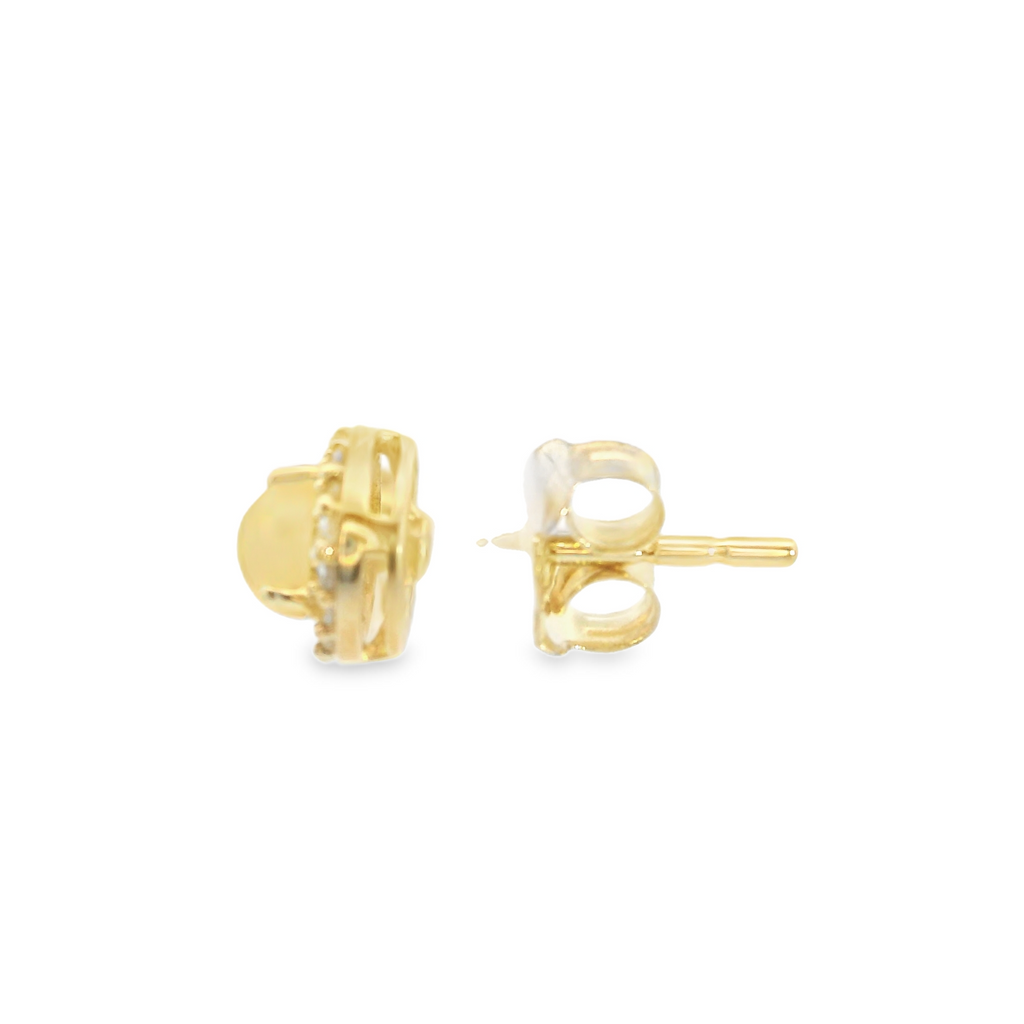 10K YG Opal & Diamond Earrings