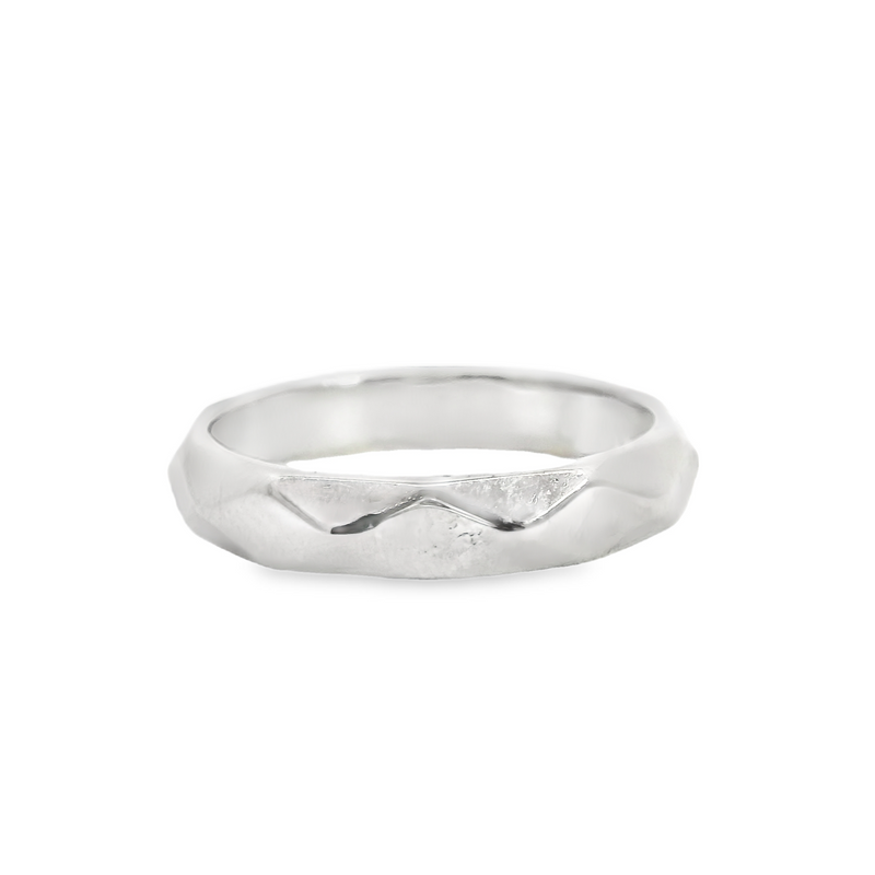 14K WG Diamond Cut Wedding Band