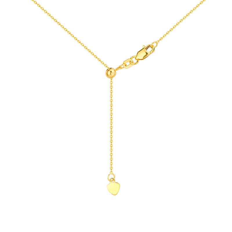 10K Yellow Gold Adjustable Chain 22"
