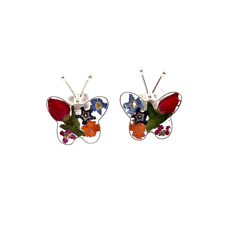 Pressed Flower Butterfly Earrings