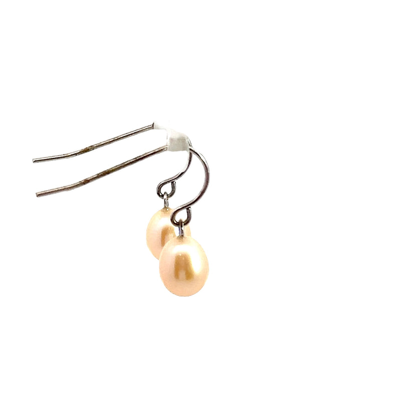 Sterling Silver Cream Pearl Drop Earrings