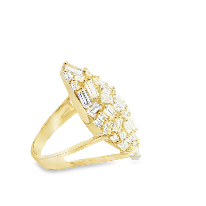 Gold Plated CZ Wide Ring