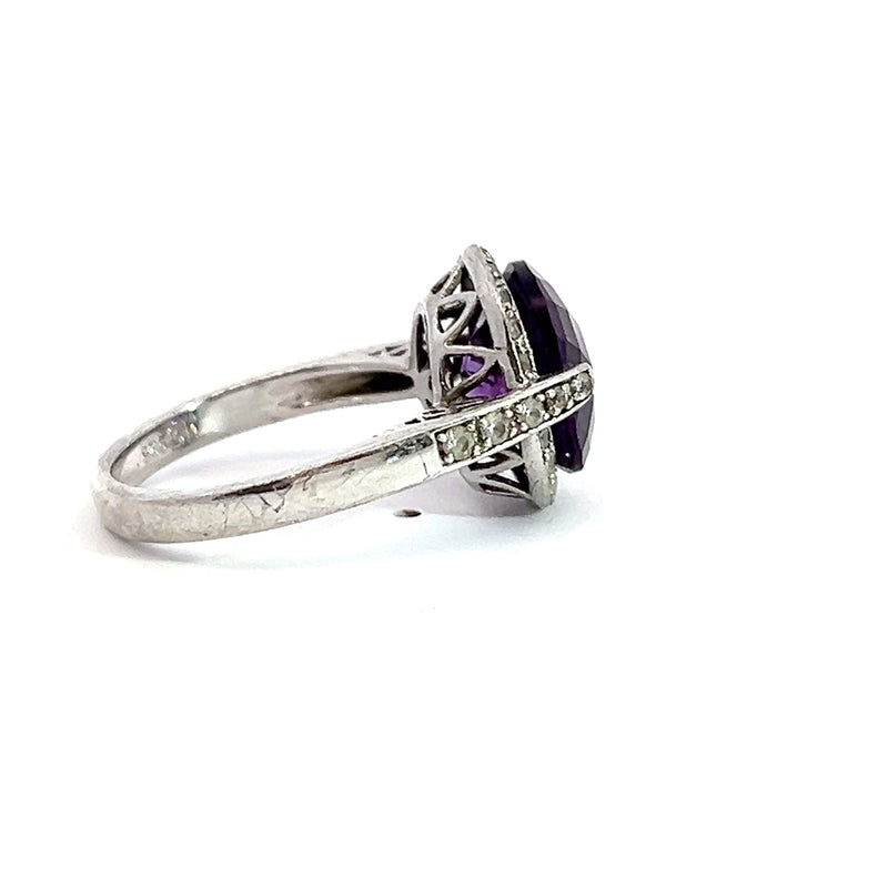 Sterling Silver Amethyst & White Sapphire Ring