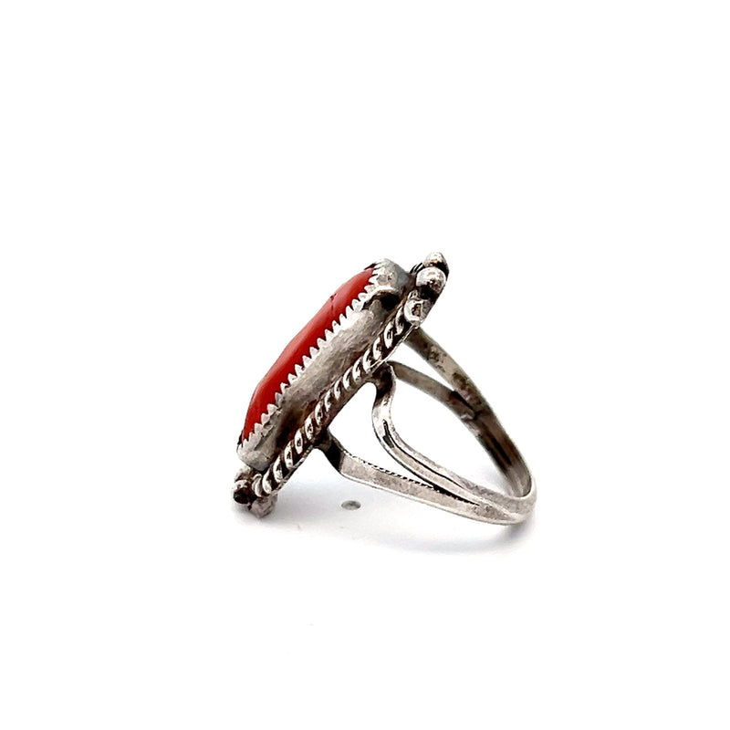 Sterling Silver Coral Ring