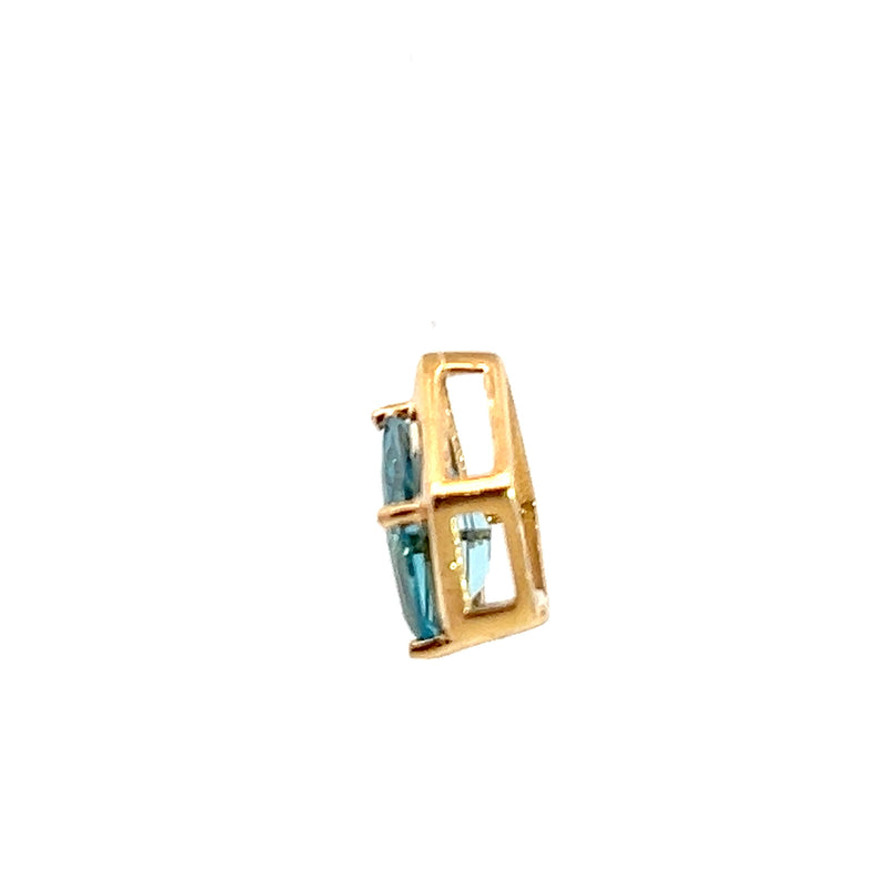 14K YG Blue Topaz Pendant