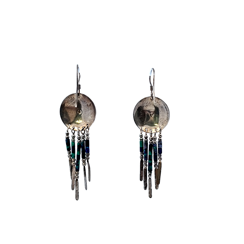 Sterling Silver Azurite Malachite Earrings