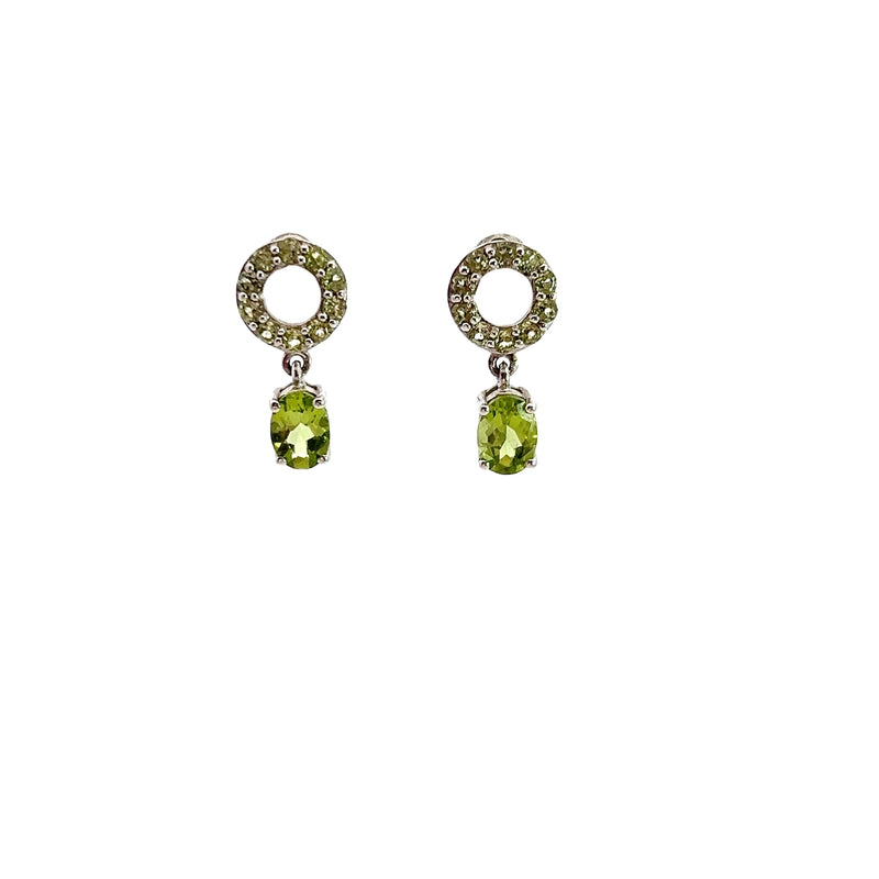 Sterling Silver Peridot Dangle Earrings