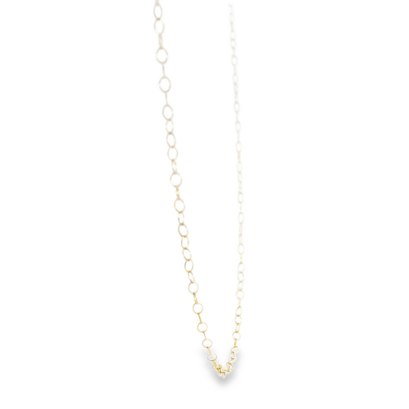 14K YG Open Link Cable Chain 15"