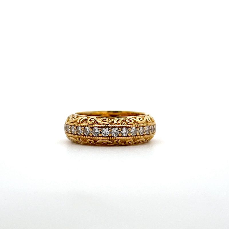 Gold Plated Sterling Silver CZ Ring