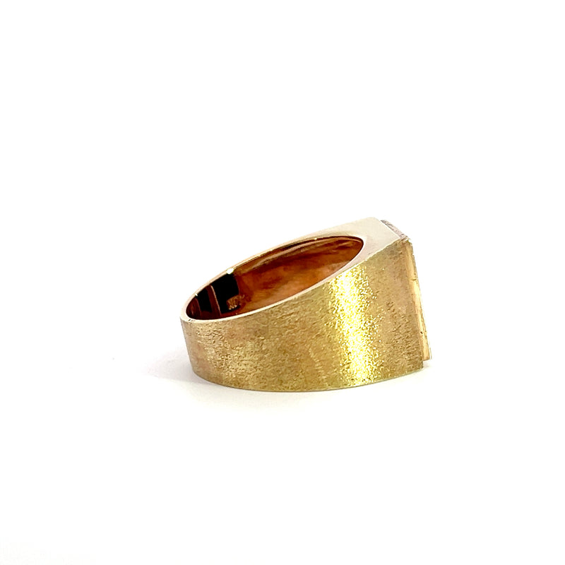 14K YG Mens Black Onyx Ring